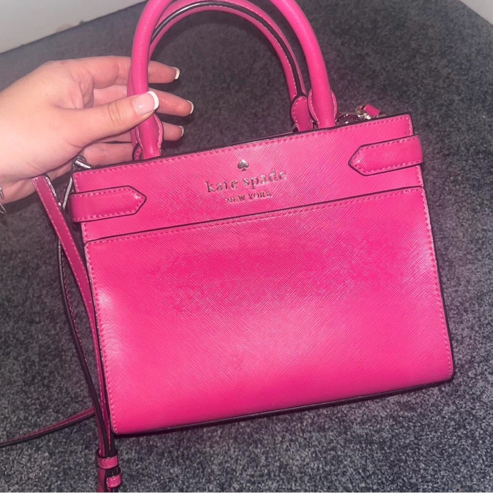 kate spade Hot Pink Structured Satchel with Top Handles